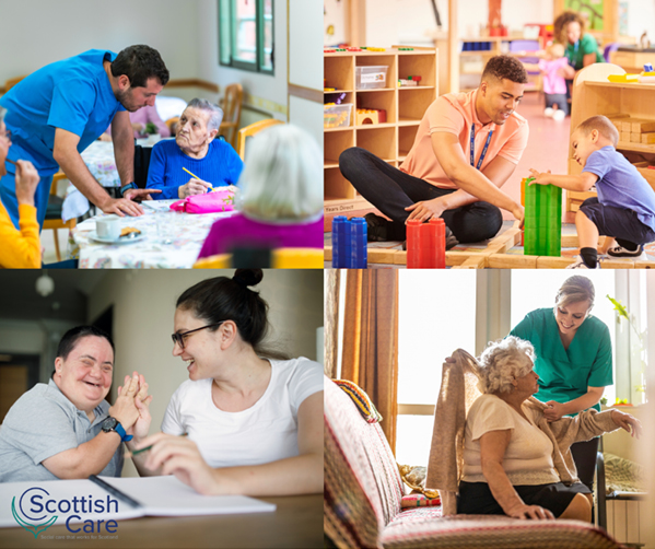 Nursing student sitting with patient