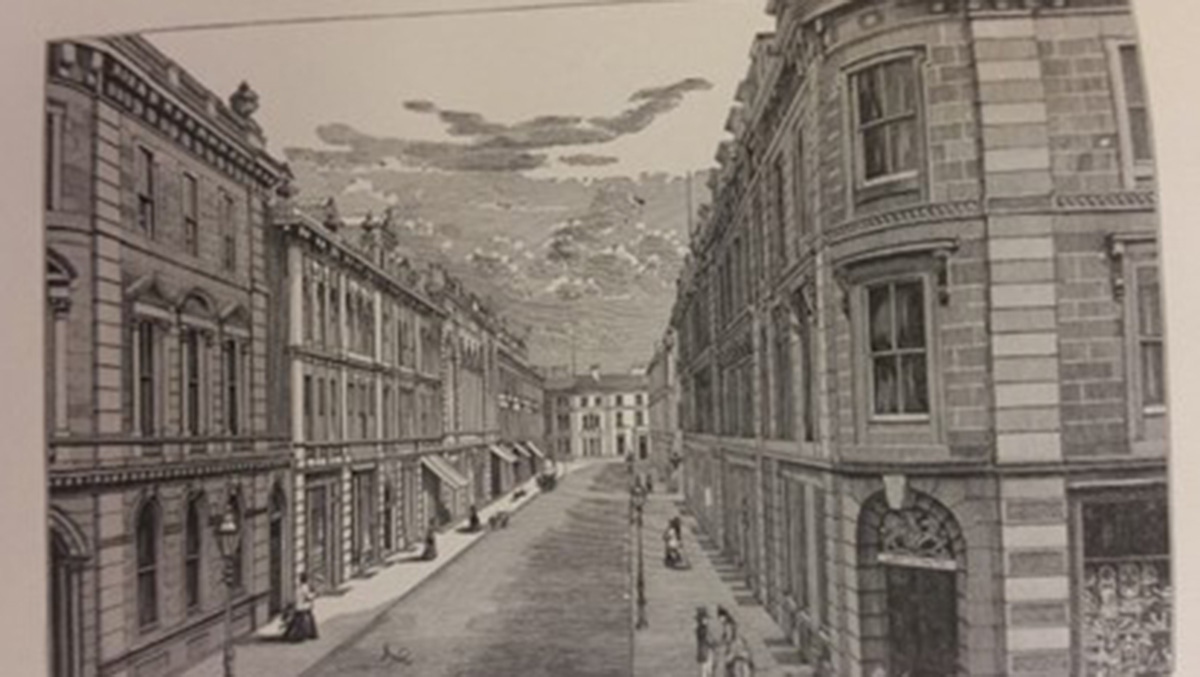 old sketch of Inverness town centre