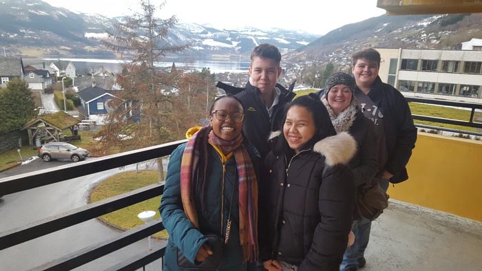 Students outside their accommodation in Voss, Norway Students outside their accommodation in Voss, Norway