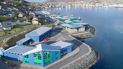 Aerial of Shetland harbour Aerial of Shetland harbour