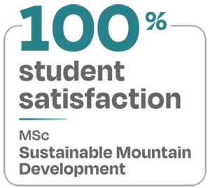 100 percent student satisfaction MSc Sustainable Mountain Development