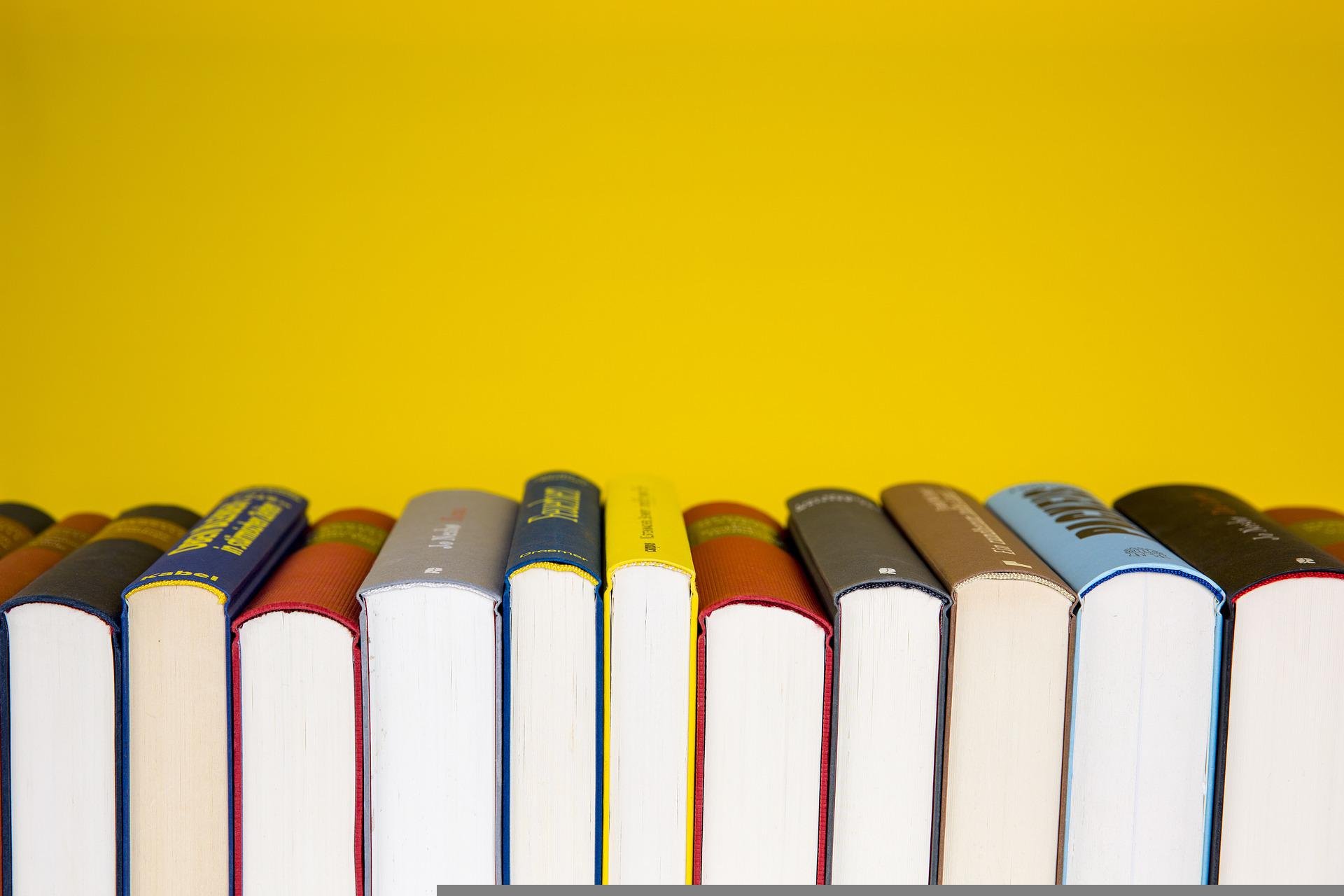 Book ends in a line Book ends in a line