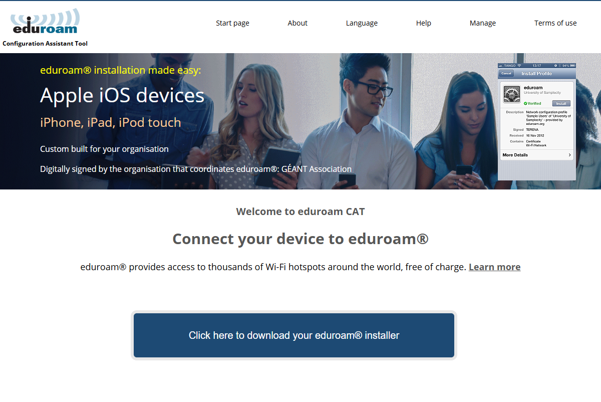 EduroamCAT download EduroamCAT download