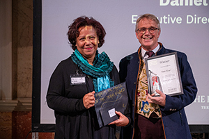 Mark receiving his awards on stage at Wentworth Woodhouse last week during the Heritage Craft Awards 2025 ceremony. Credit: Robert Wade. Mark receiving his awards on stage at Wentworth Woodhouse last week during the Heritage Craft Awards 2025 ceremony. Credit: Robert Wade.