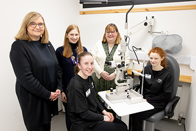 Jenni Minto, Minister for Public Health and Women’s Health, meets optometry staff and students during a visit to UHI House, Inverness.