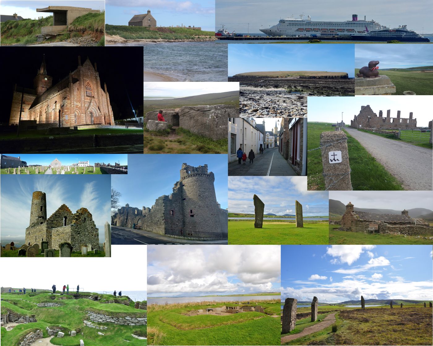 A montage of photographs of Orkney