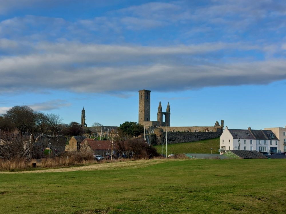 A photograph looking across to St Andrews Cathedral A photograph looking across to St Andrews Cathedral