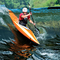 A person kayaking A person kayaking