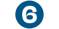 Number 6 in a navy blue circle Number 6 in a navy blue circle