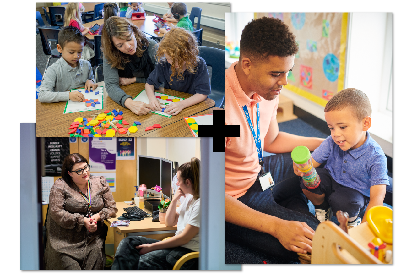 Collage of 3 | Nursery teachers with kids | Counselling Collage of 3 | Nursery teachers with kids | Counselling
