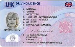 Example of a UK Driving Licence specimen and shows a clear image of the person along with their driving licence details