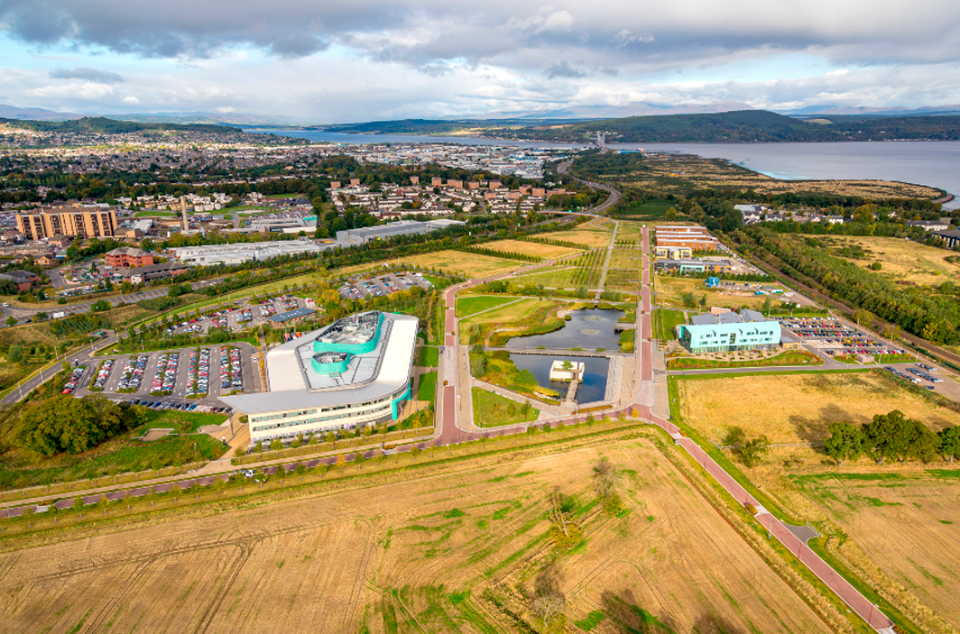 Aerial image of UHI Inverness campus Aerial image of UHI Inverness campus
