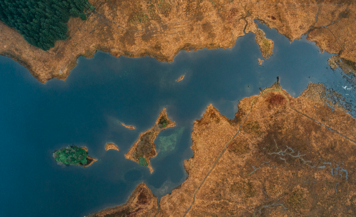 Aerial view of Scottish coast